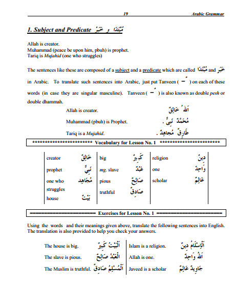 arabic grammar learning book pdf